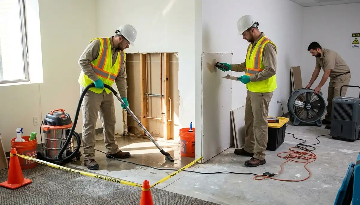 Burst pipe cleanup in Richardson, TX home by water damage restoration crew